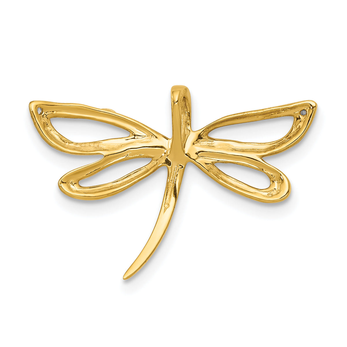 14k Diamond w/Rhodium Accent Dragonfly Chain Slide-PM5217-001-YA