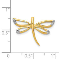 14k Diamond w/Rhodium Accent Dragonfly Chain Slide-PM5217-001-YA