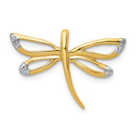 14k Diamond w/Rhodium Accent Dragonfly Chain Slide-PM5217-001-YA