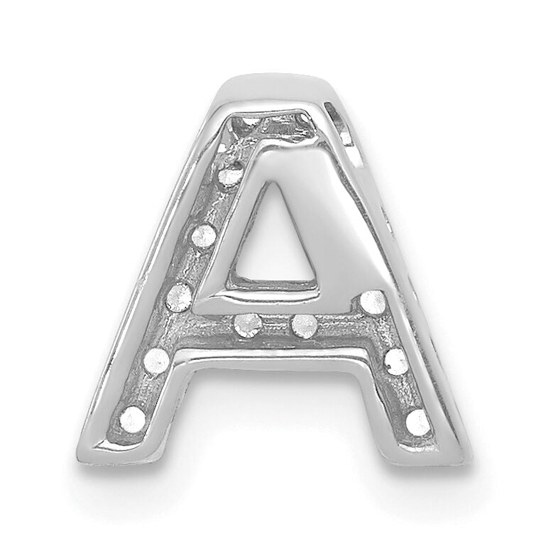 14K White Gold Diamond Letter A Initial Charm-PM5221A-010-WA