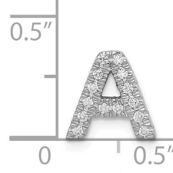 14K White Gold Diamond Letter A Initial Charm-PM5221A-010-WA