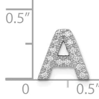 14K White Gold Diamond Letter A Initial Charm-PM5221A-010-WA
