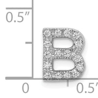 14K  White Gold Diamond Letter B Initial Charm-PM5221B-016-WA