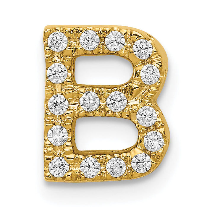 14K  Diamond Letter B Initial Charm-PM5221B-016-YA