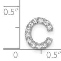 14K  White Gold Diamond Letter C Initial Charm-PM5221C-010-WA