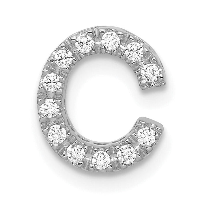 14K  White Gold Diamond Letter C Initial Charm-PM5221C-010-WA