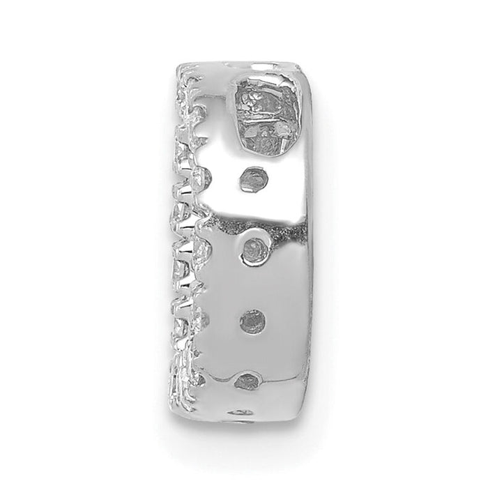 14K  White Gold Diamond Letter D Initial Charm-PM5221D-016-WA