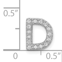 14K  White Gold Diamond Letter D Initial Charm-PM5221D-016-WA