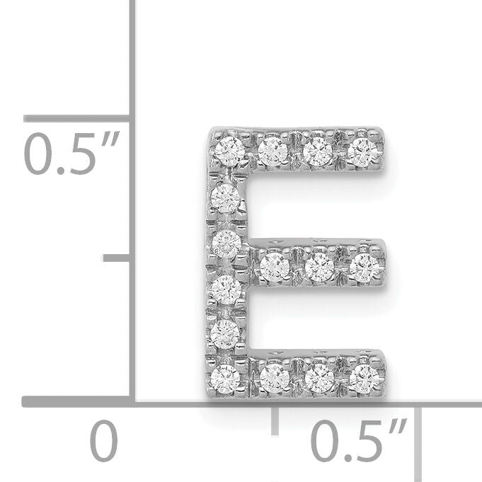 14K  White Gold Diamond Letter E Initial Charm-PM5221E-016-WA