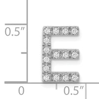 14K  White Gold Diamond Letter E Initial Charm-PM5221E-016-WA