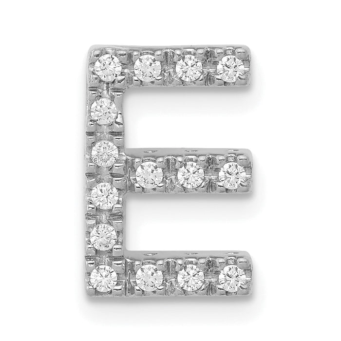 14K  White Gold Diamond Letter E Initial Charm-PM5221E-016-WA