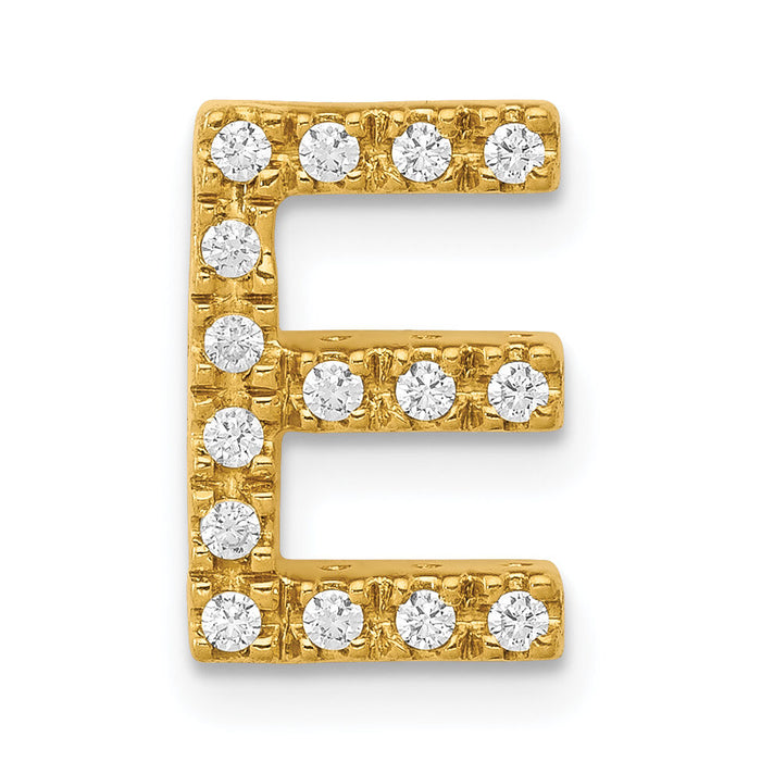14K  Diamond Letter E Initial Charm-PM5221E-016-YA