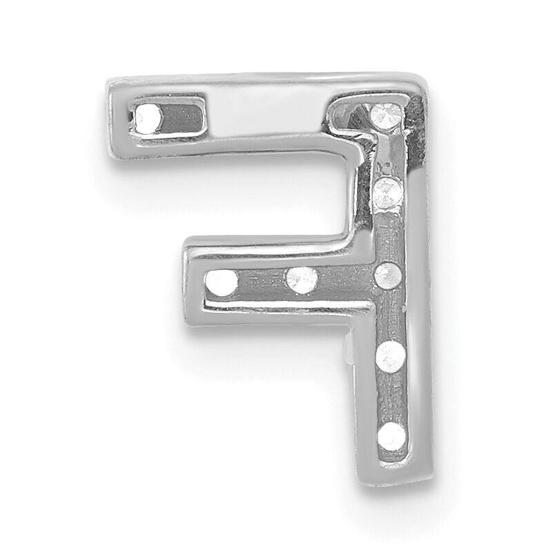 14K  White Gold Diamond Letter F Initial Charm-PM5221F-010-WA