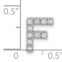 14K  White Gold Diamond Letter F Initial Charm-PM5221F-010-WA
