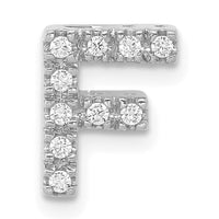 14K  White Gold Diamond Letter F Initial Charm-PM5221F-010-WA