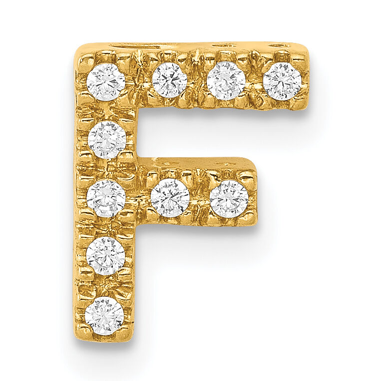 14K  Diamond Letter F Initial Charm-PM5221F-010-YA