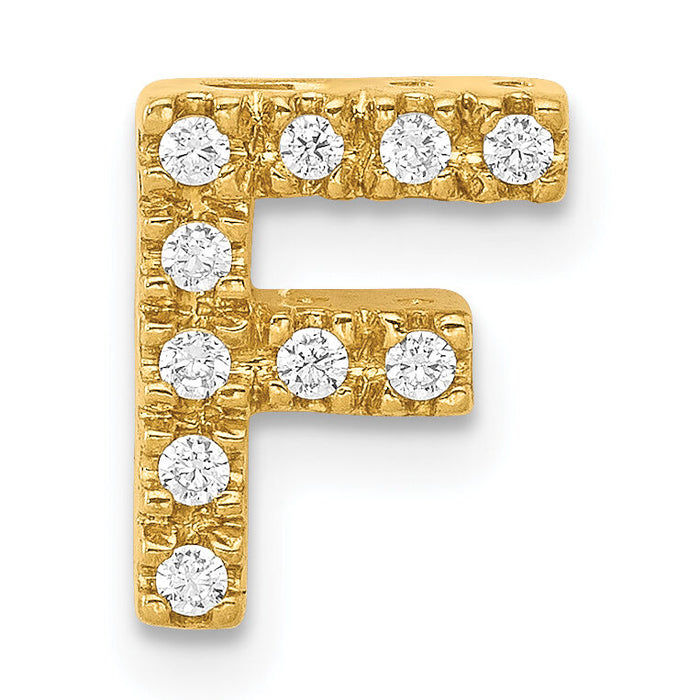 14K  Diamond Letter F Initial Charm-PM5221F-010-YA