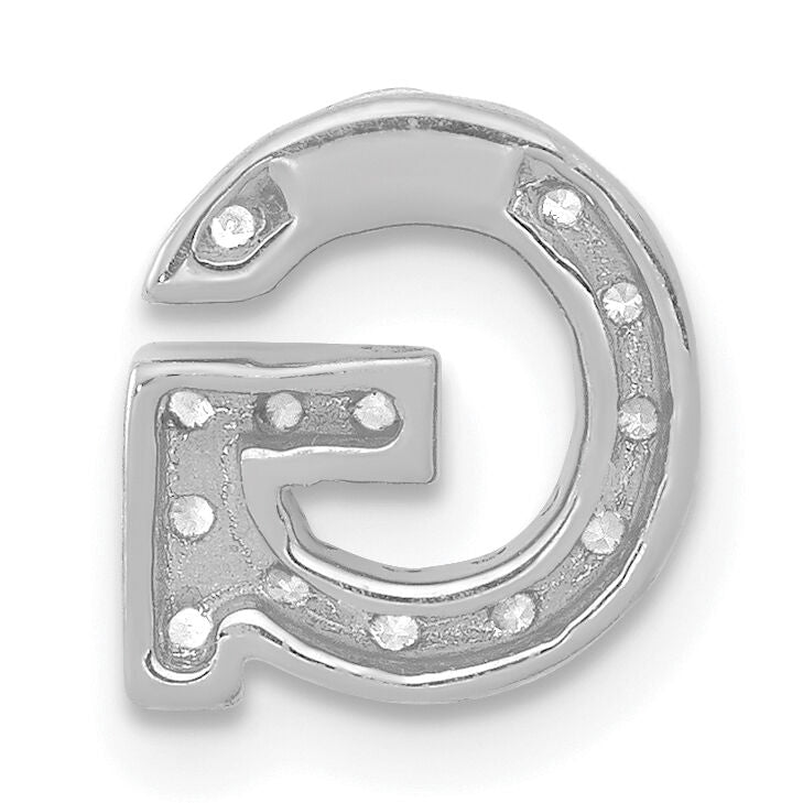 14K  White Gold Diamond Letter G Initial Charm-PM5221G-016-WA