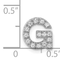 14K  White Gold Diamond Letter G Initial Charm-PM5221G-016-WA