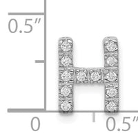 14K  White Gold Diamond Letter H Initial Charm-PM5221H-013-WA