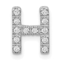 14K  White Gold Diamond Letter H Initial Charm-PM5221H-013-WA
