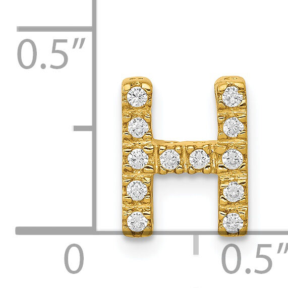 14K  Diamond Letter H Initial Charm-PM5221H-013-YA