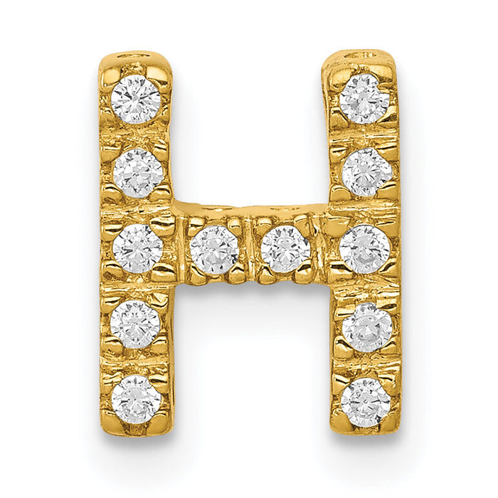 14K  Diamond Letter H Initial Charm-PM5221H-013-YA