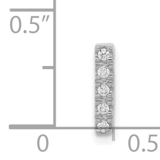 14K  White Gold Diamond Letter I Initial Charm-PM5221I-005-WA