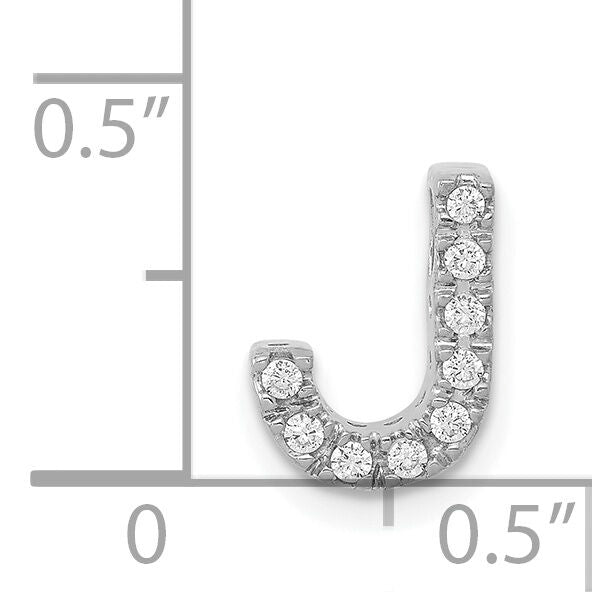 14K  White Gold Diamond Letter J Initial Charm-PM5221J-010-WA