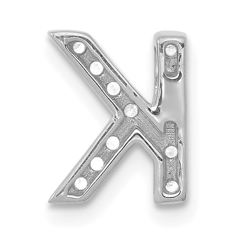 14K  White Gold Diamond Letter K  Initial Charm-PM5221K-013-WA