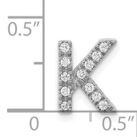 14K  White Gold Diamond Letter K  Initial Charm-PM5221K-013-WA