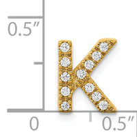 14K  Diamond Letter K  Initial Charm-PM5221K-013-YA