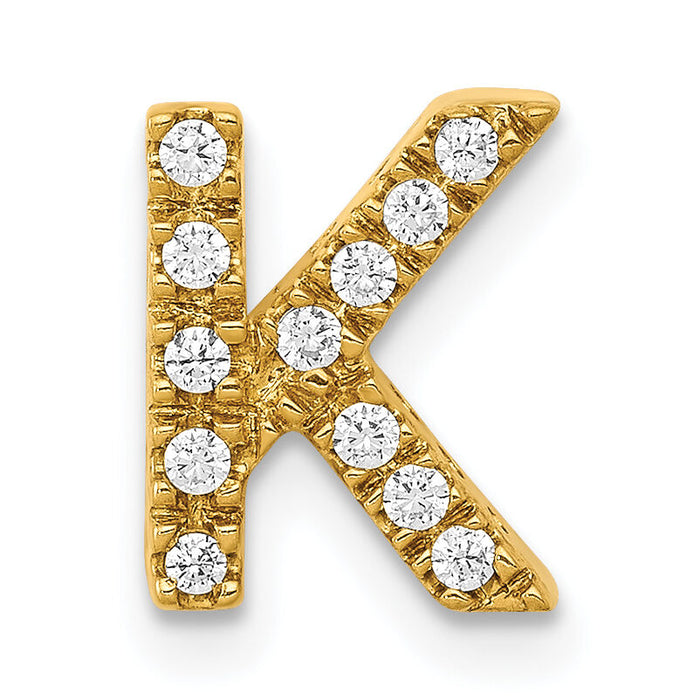 14K  Diamond Letter K  Initial Charm-PM5221K-013-YA