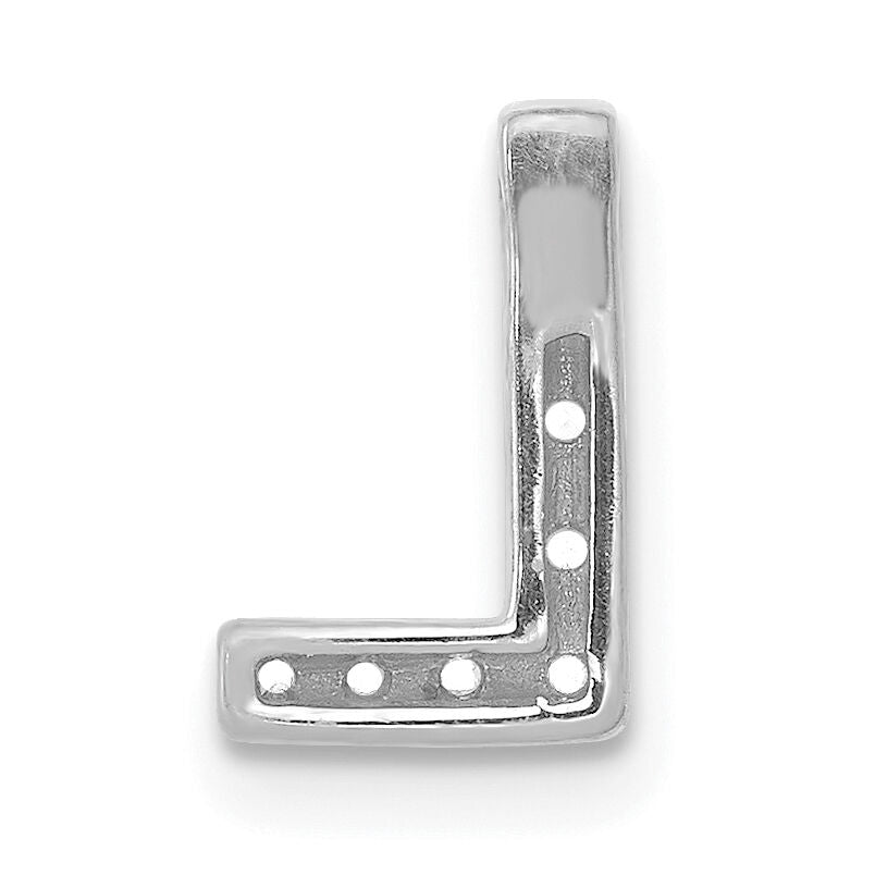 14K  White Gold Diamond Letter L Initial Charm-PM5221L-008-WA