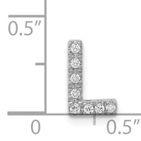 14K  White Gold Diamond Letter L Initial Charm-PM5221L-008-WA