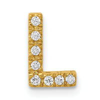 14K  Diamond Letter L Initial Charm-PM5221L-008-YA