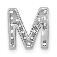 14K  White Gold Diamond Letter M Initial Charm-PM5221M-016-WA