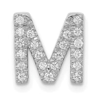 14K  White Gold Diamond Letter M Initial Charm-PM5221M-016-WA