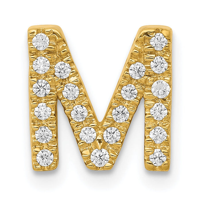 14K  Diamond Letter M Initial Charm-PM5221M-016-YA