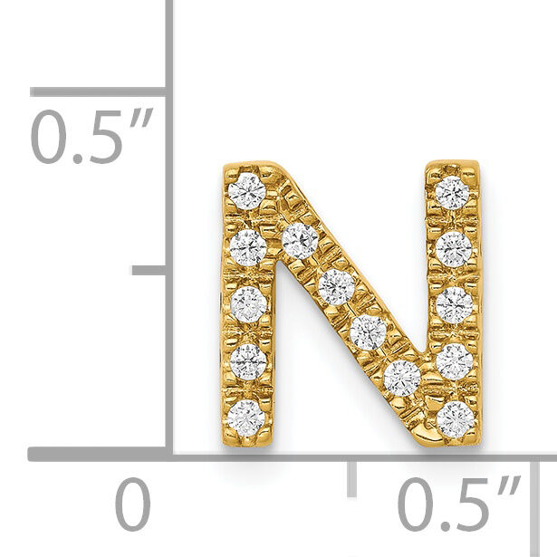 14K  Diamond Letter N Initial Charm-PM5221N-013-YA