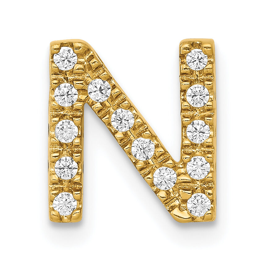 14K  Diamond Letter N Initial Charm-PM5221N-013-YA
