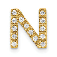 14K  Diamond Letter N Initial Charm-PM5221N-013-YA