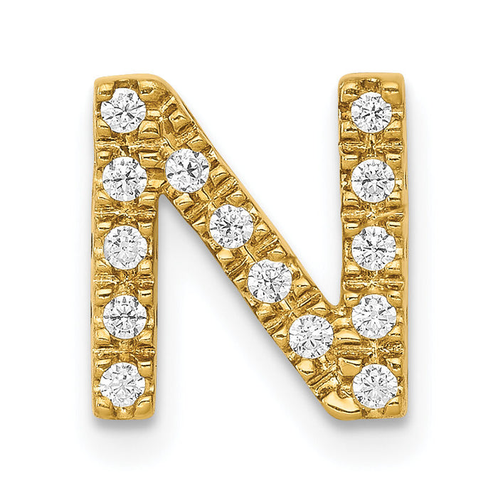 14K  Diamond Letter N Initial Charm-PM5221N-013-YA