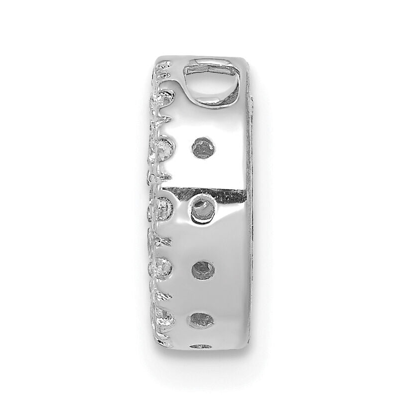 14K  White Gold Diamond Letter O Initial Charm-PM5221O-013-WA