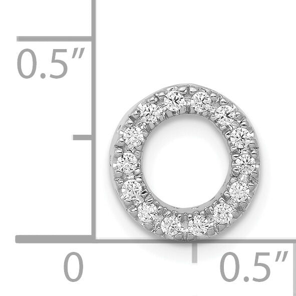 14K  White Gold Diamond Letter O Initial Charm-PM5221O-013-WA