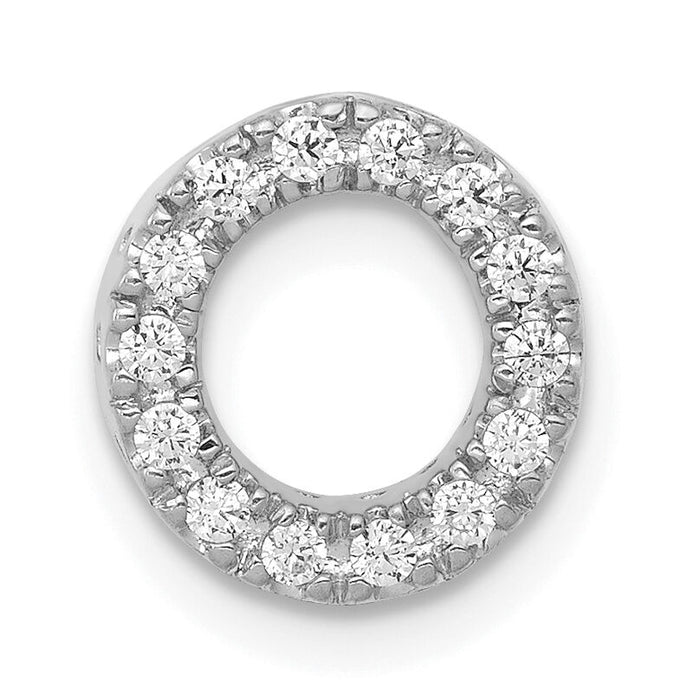 14K  White Gold Diamond Letter O Initial Charm-PM5221O-013-WA