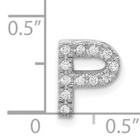 14K  White Gold Diamond Letter P Initial Charm-PM5221P-013-WA