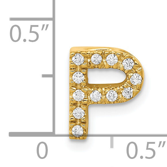 14K  Diamond Letter P Initial Charm-PM5221P-013-YA