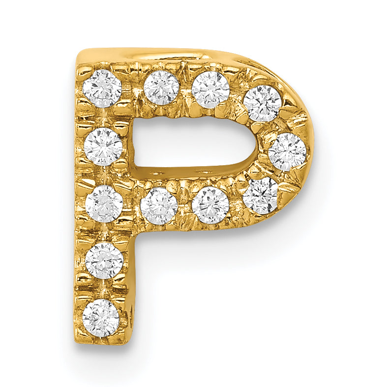 14K  Diamond Letter P Initial Charm-PM5221P-013-YA