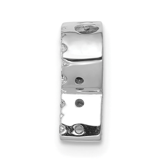 14K  White Gold Diamond Letter R Initial Charm-PM5221R-016-WA